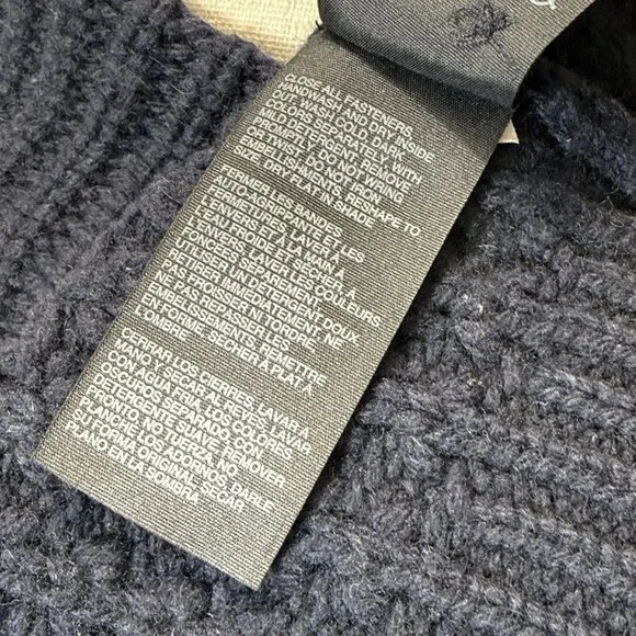 Tommy Hilfiger Waffle Chunky Knit Wool Bld Cardigan Womens L Sweater Collar Hood - Picture 10 of 11